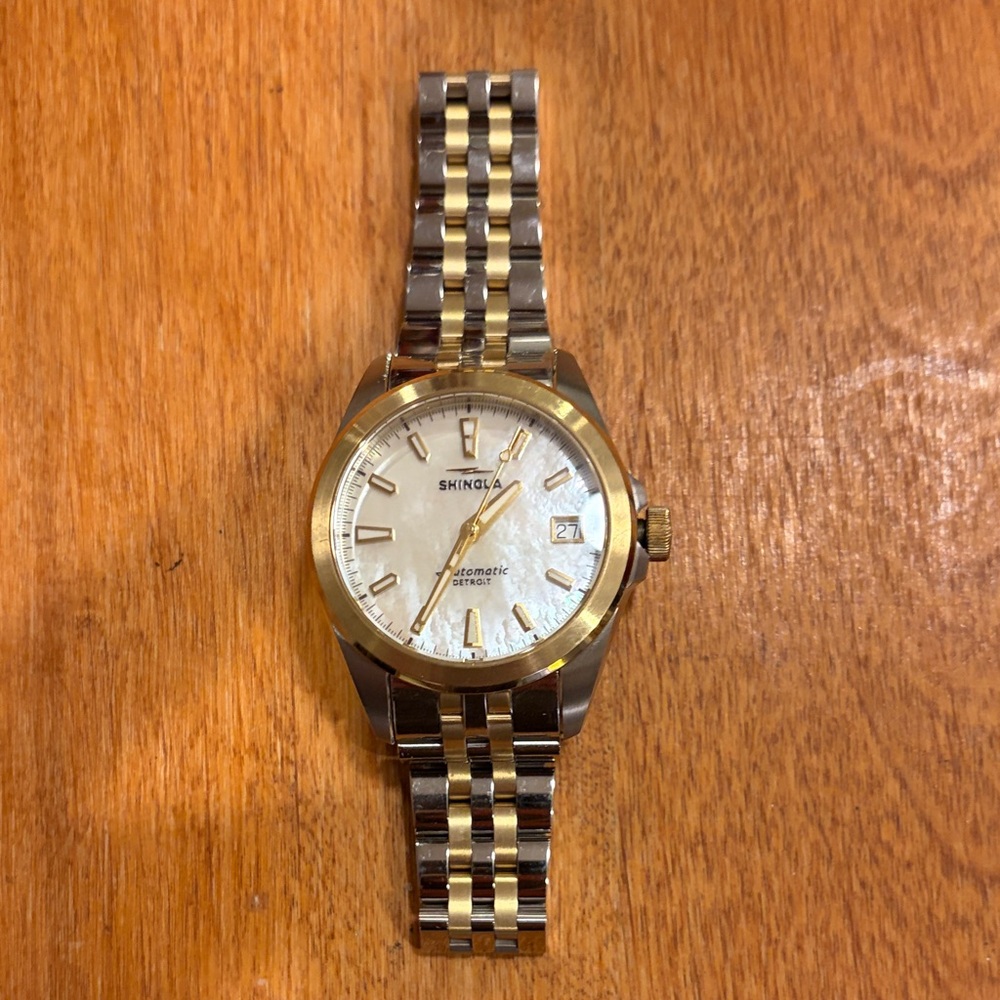 Shinola Circadian Monster automatic gold and silver luxury dress watch — NEW